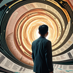 A person with subtle Malaysian features looks overwhelmed and confused by a swirling vortex of abstract financial documents, complex charts, and jargon, representing ever-changing regulations. Gradually, the scene transitions to a clear, illuminated pathway, with a professional financial advisor (with subtle Malaysian features) extending a guiding hand, symbolizing clarity, trust, and future financial stability. The overall aesthetic shifts from chaotic, dark tones to bright, reassuring light. Professional photography style, wide shot.