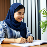Meeting with a Financial Advisor**

A professional and friendly financial advisor in a modern office, fully clothed in a modest baju kurung, advising a young Malaysian couple (also fully clothed in appropriate attire) about investment funds. Focus on the atmosphere of trust and financial planning. Natural lighting. Safe for work. Appropriate content. Perfect anatomy. Correct proportions. Professional photography.

**