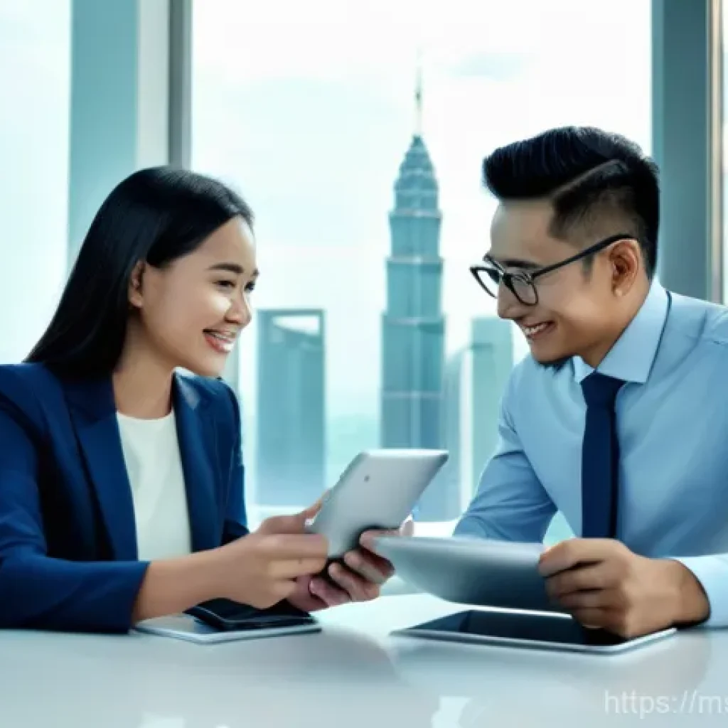 펀드투자상담사와 금융 데이터 분석 사례 - **Prompt 1: Modern Malaysian Financial Advisor and Client with Technology**
    "A professional Mala...