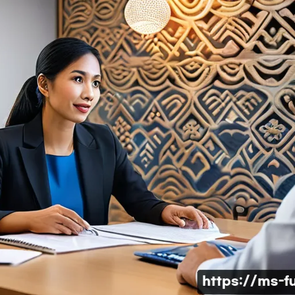 펀드투자상담사로서 고객 신뢰를 얻는 방법 - A professional Malaysian financial advisor in a modern office setting, attentively listening to a mi...