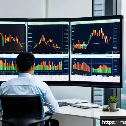 Home 31 펀드투자상담사 관련 금융 시장 연구 - A modern Malaysian investor sitting at a sleek desk in a high-rise office overlooking Kuala Lumpur s...
