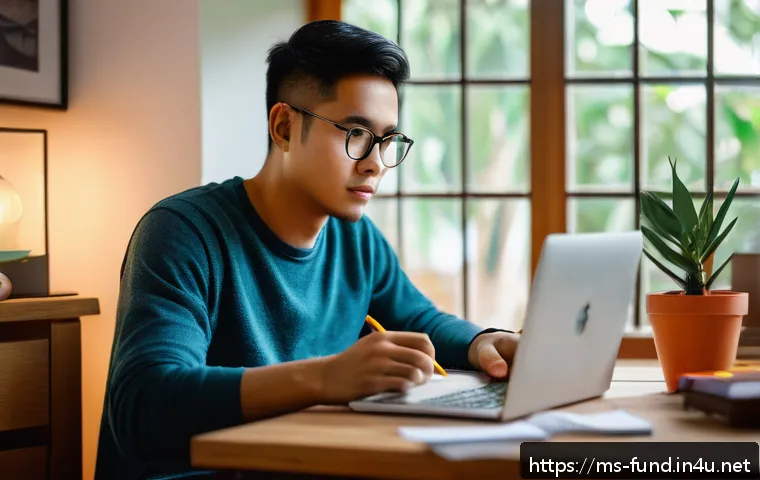 펀드투자상담사 시험 준비 시 흔한 실수 - A focused young Malaysian adult studying at a wooden desk in a cozy room with natural morning light ...