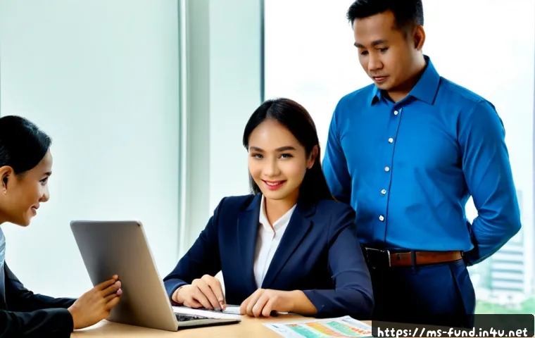 펀드투자상담사로서 고객 서비스 향상 전략 - Photorealistic financial advisor consultation in a modern Kuala Lumpur office, a warm professional M...